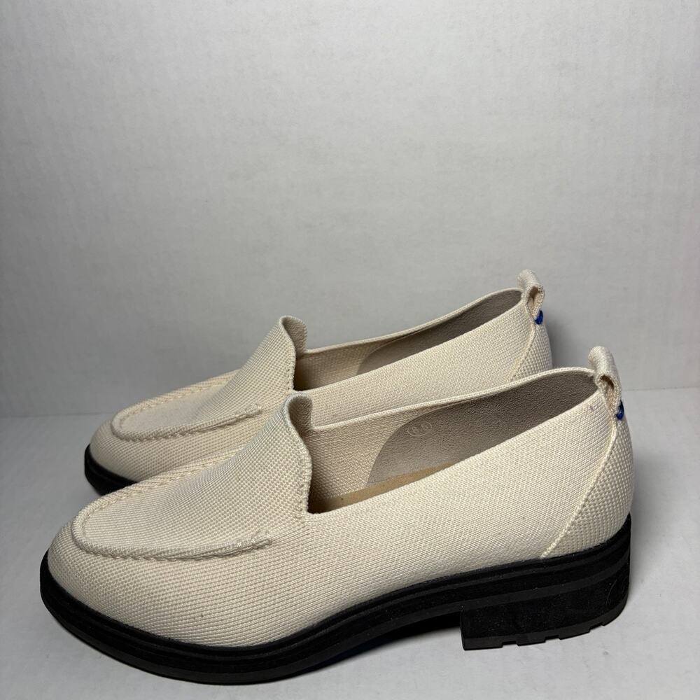 Rothy's The Lug Loafer Ivory Merino Wool Size 8.5 Retired